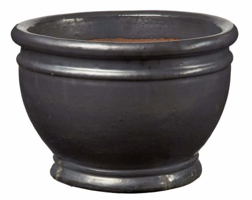 Donica ceramiczna 75.414.35 | Glazed Chalice 35 x 26 cm Grafit
