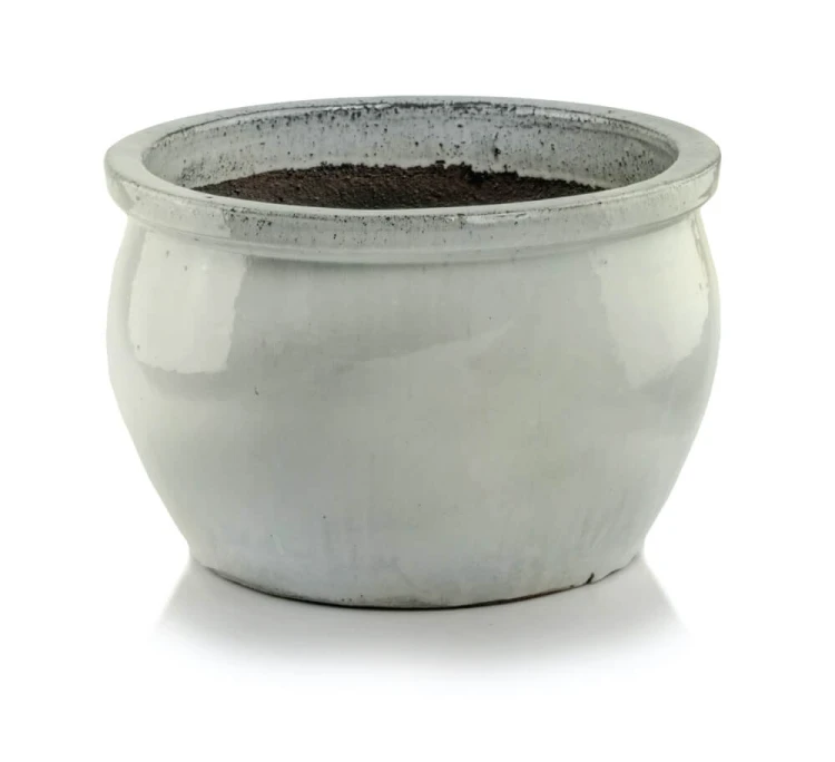 Donica ceramiczna 75.423.50 | Glazed Round-pot 50 x 32 cm Krem