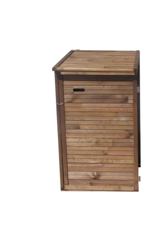 Obudowa kosza jednostanowiskowa 132 x 75 x 97 cm impregnacja Brąz - Dostawka do obudowy dwustanowiskowej