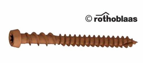 Wkręt do deski tarasowej ROTHOBLAAS - 5 x 50 mm 200 szt. BRĄZ + torx