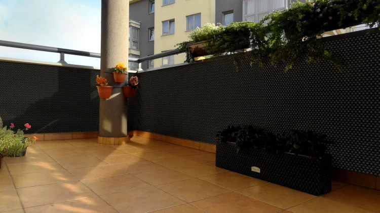 Mata technorattanowa 100 x 300 cm czarna RD04