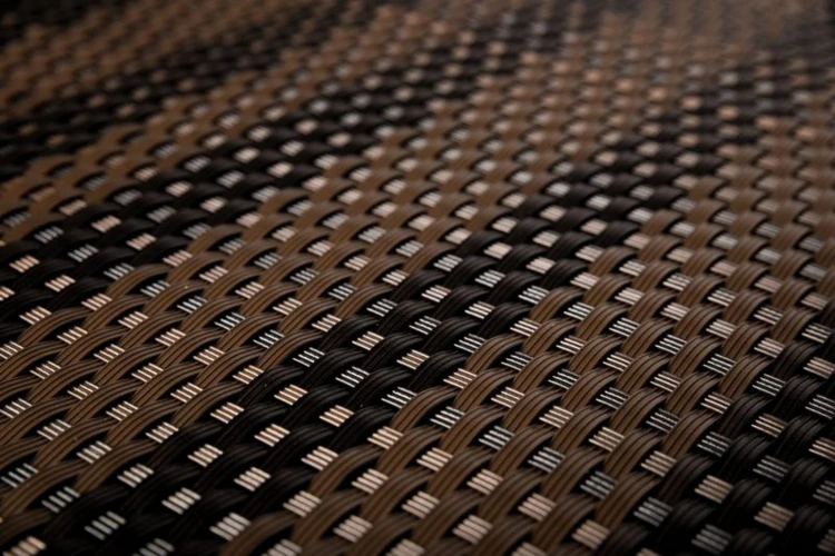 Mata technorattanowa 120 x 300 cm ciemny / jasny brąz gładka