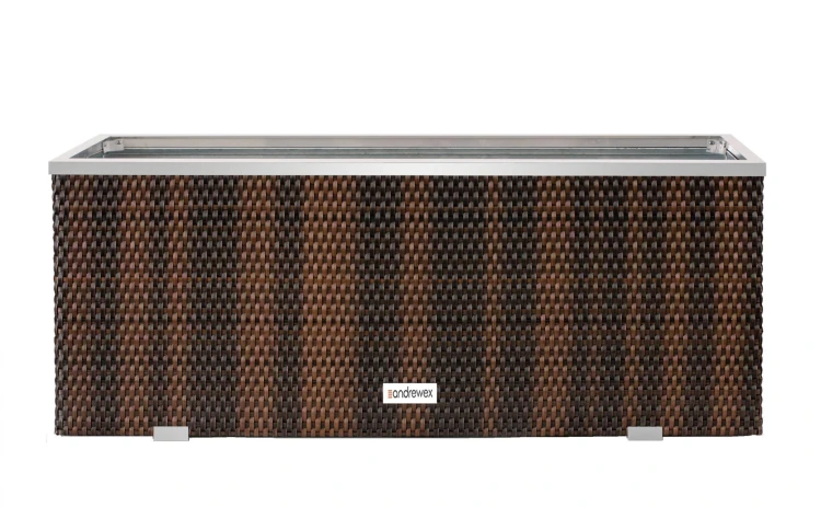 Donica Technorattanowa 98 x 25 x 34 cm wyk. aluminium [Kolor: Krem - RD18]