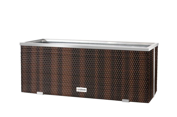 Donica Technorattanowa 98 x 25 x 34 cm wyk. aluminium [Kolor: Krem - RD18]