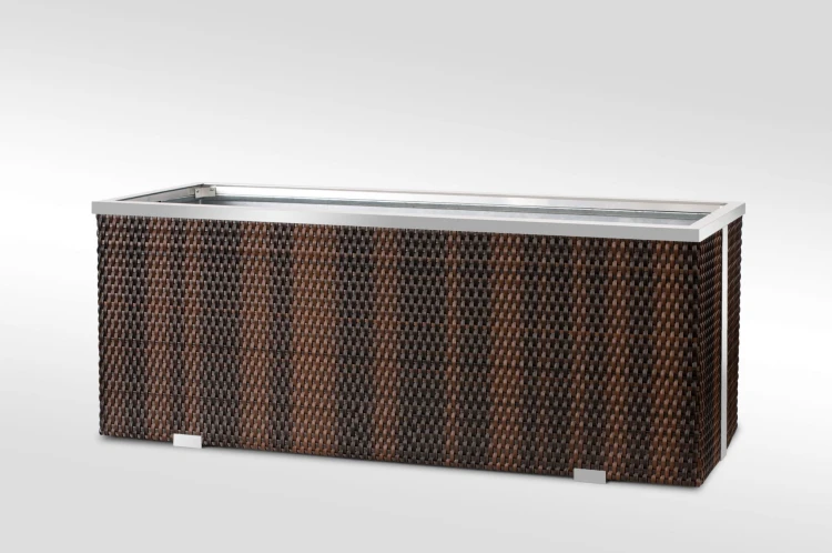 Donica Technorattanowa 98 x 25 x 34 cm wyk. aluminium [Kolor: Krem - RD18]
