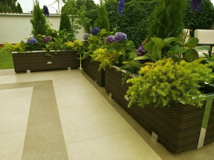 Donica Technorattanowa 150 x 39 x 50 cm wyk. aluminium [Kolor: Krem - RD18]