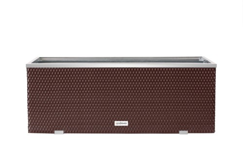 Donica Technorattanowa 108 x 39 x 43 cm wyk. aluminium [Kolor: Ciemny Brąz - RD02]