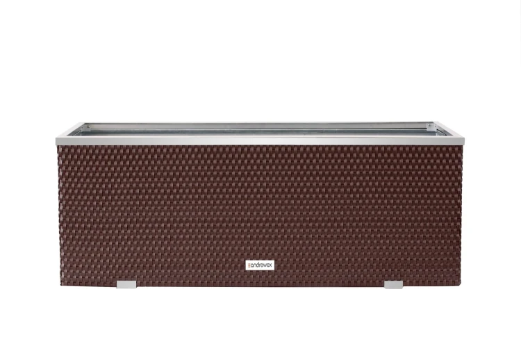 Donica Technorattanowa 108 x 39 x 43 cm wyk. aluminium [Kolor: Ciemny Brąz - RD02]
