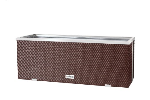 Donica Technorattanowa 108 x 39 x 43 cm wyk. aluminium [Kolor: Ciemny Brąz - RD02]
