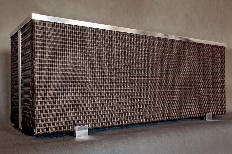 Donica Technorattanowa 108 x 39 x 43 cm wyk. aluminium [Kolor: Ciemny Brąz - RD02]