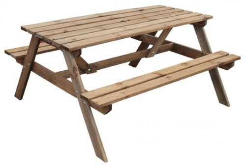 Stół piknikowy z ławkami ANDREWEX 70 × 148 cm – drewniany zestaw ogrodowy
