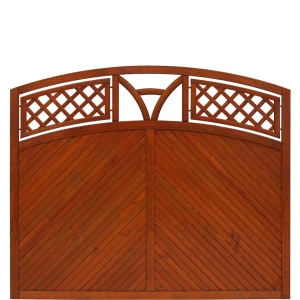 Płot drewniany z łukiem ANDREWEX TOULON boazeryjny, teak, 135/150x180 cm