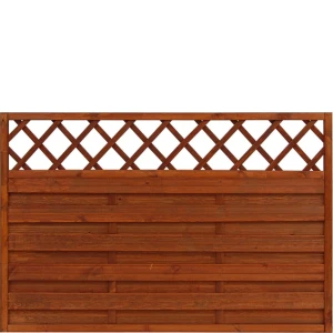 Płot drewniany z kratką ANDREWEX HAMBURG ryflowany, teak, 120x180 cm