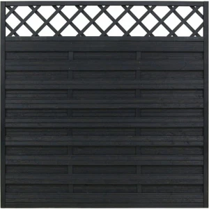 Płot drewniany z kratką ANDREWEX HAMBURG ryflowany, antracyt, 180x180 cm