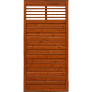 Płot drewniany z kratką ANDREWEX LUCCA boazeryjny, teak, 180x90 cm