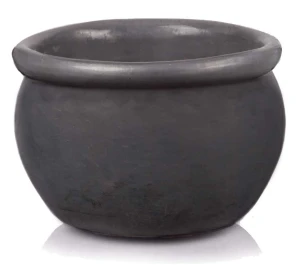 Donica ceramiczna 75.424.38 | Glazed Round-pot 38 x 25 cm Grafit