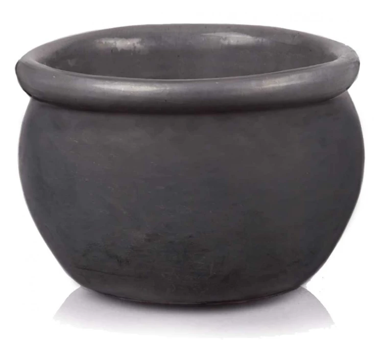 Donica ceramiczna 75.424.38 | Glazed Round-pot 38 x 25 cm Grafit