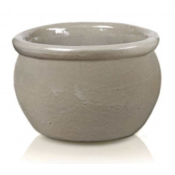 Donica ceramiczna 75.423.38 | Glazed Round-pot 380 x 250 mm Krem