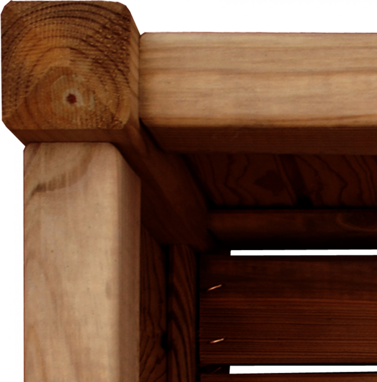 Donica drewniana 330 x 330 x 330 mm impregnacja brąz