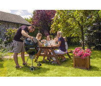 Stół piknikowy z ławkami 700 x 1480 mm